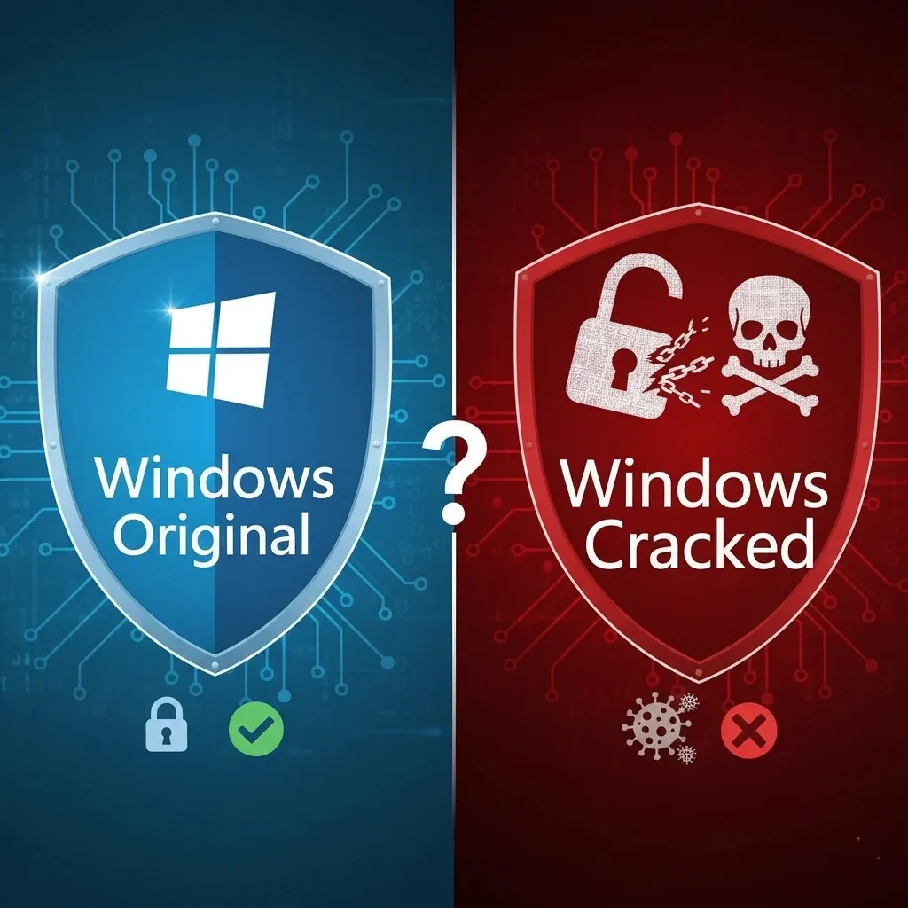 مقایسه امنیت ویندوز اورجینال با ویندوز کرکی و خطرات بدافزارها
