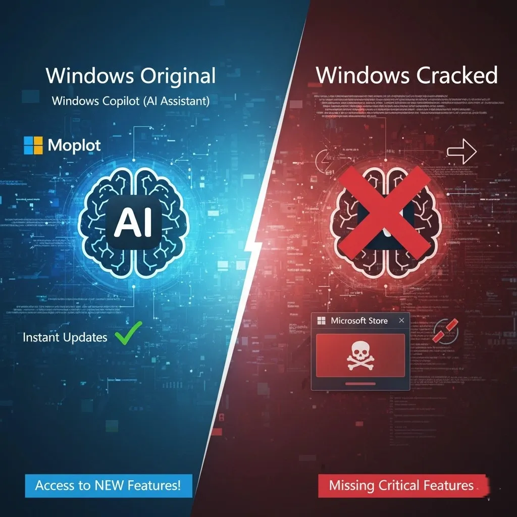 عدم دسترسی به دستیار هوش مصنوعی Copilot و آپدیت‌های امنیتی در ویندوز غیررسمی