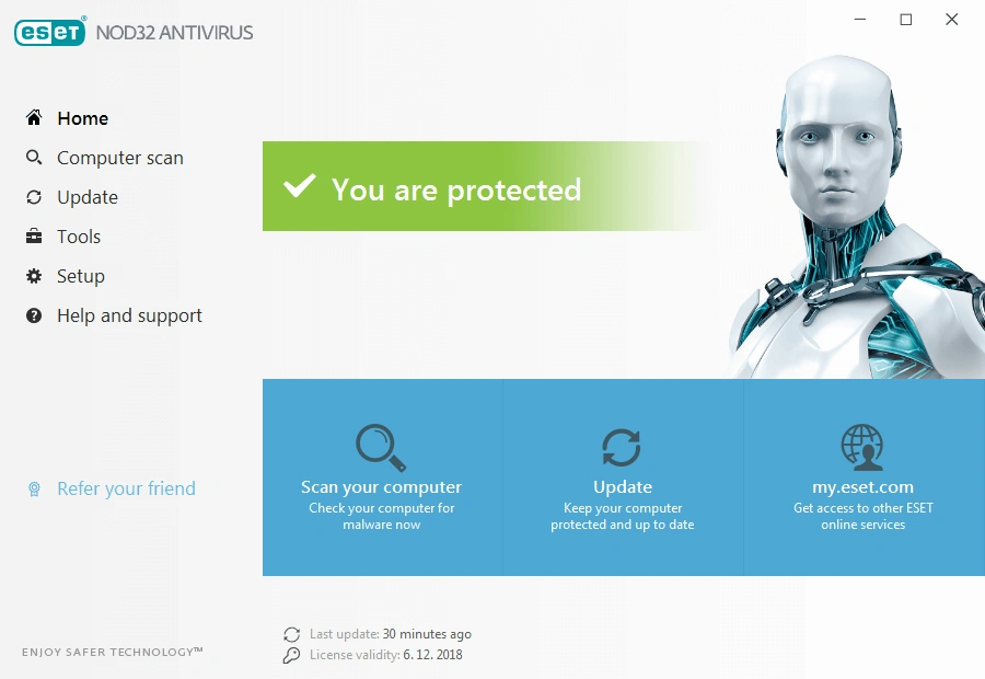 لایسنس اورجینال ESET NOD32 Antivirus محیط آنتی ویروس نود 32