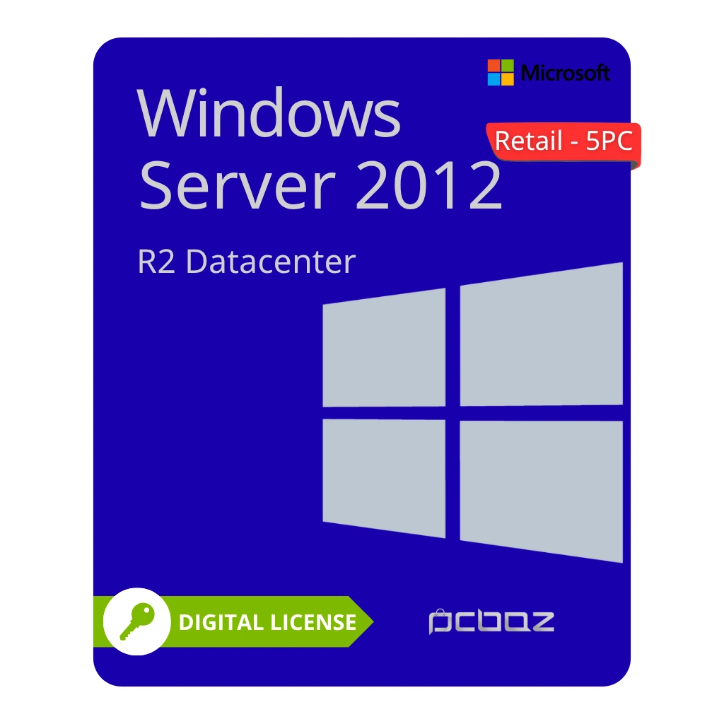 Windows Server 2012 R2 Datacenter (Retail-5PC) لایسنس ویندوز سرور 2012 R2 دیتاسنتر (Retail-5PC)