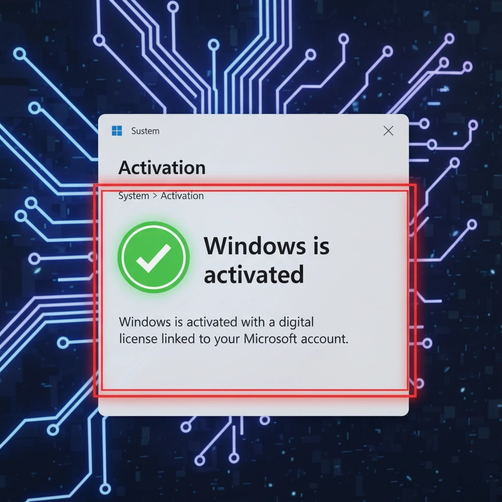 آموزش فعال سازی ویندوز با لایسنس اورجینال پیام تایید فعال شدن موفقیت آمیز ویندوز با لایسنس دیجیتال مایکروسافت