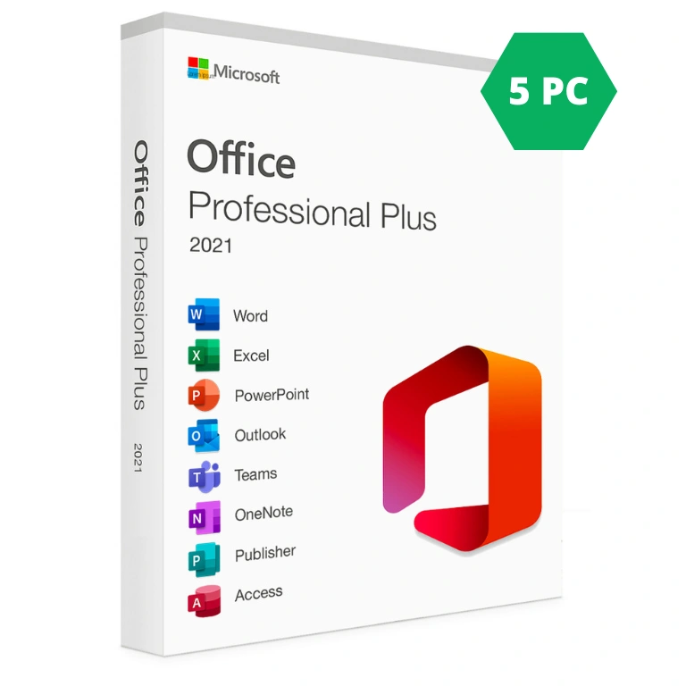 آفیس پرو پلاس 2021 - لایسنس Standard 5PC خرید لایسنس آفیس پرو پلاس 2021 (Standard-5PC)