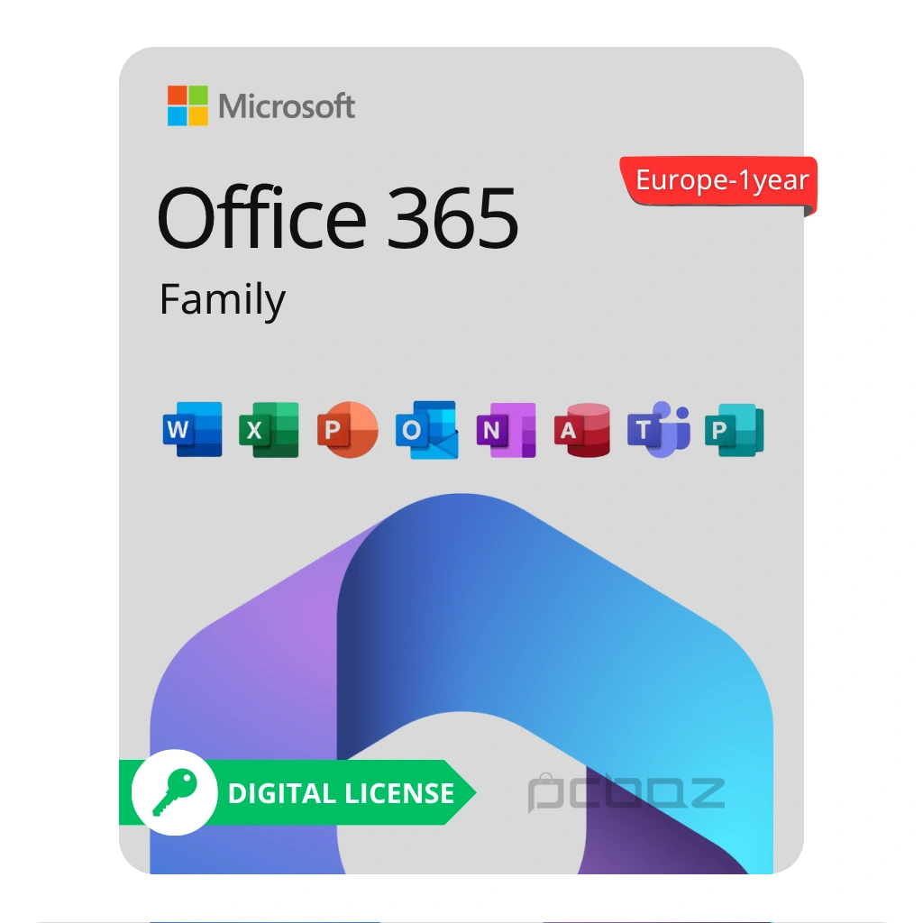 Office 365 Family – One Year Europe لایسنس آفیس 365 فمیلی – یکساله اروپا