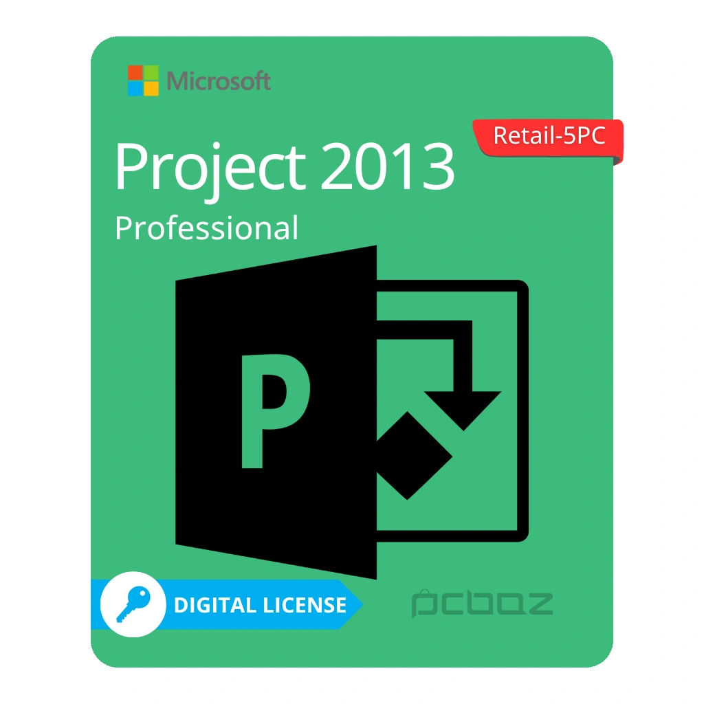 Microsoft Project 2013 Pro (Retail-5PC) خرید لایسنس پروجکت 2013 پرو (Retail-5PC)
