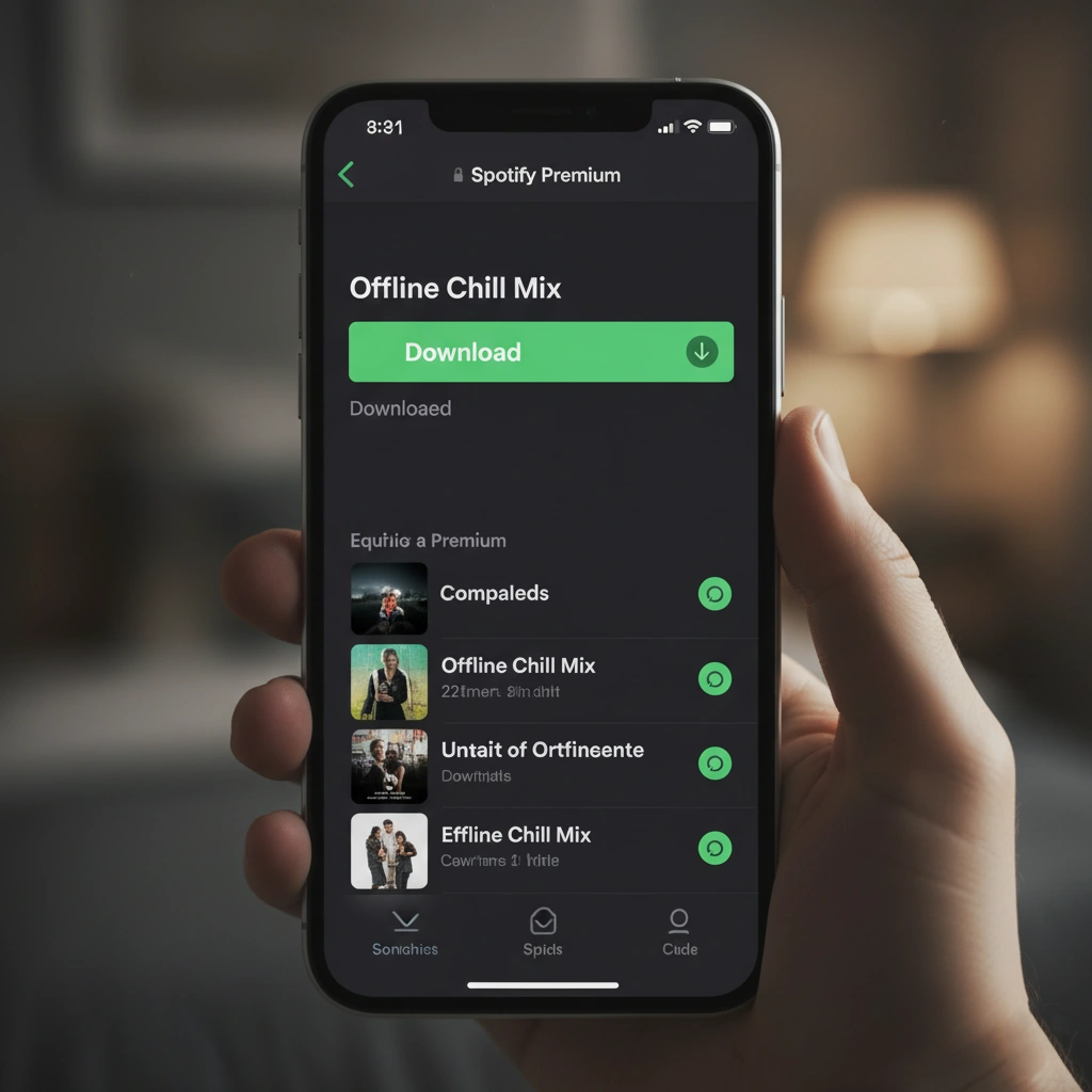تفاوت اسپاتیفای رایگان با پریمیوم قابلیت دانلود موزیک و پلی لیست در اسپاتیفای پریمیوم برای گوش دادن آفلاین