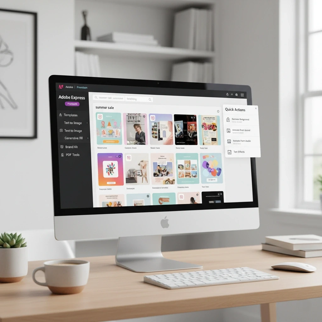 اکانت ادوبی اکسپرس داشبورد ادوبی اکسپرس پریمیوم با قالبهای طراحی و ابزارهای سریع