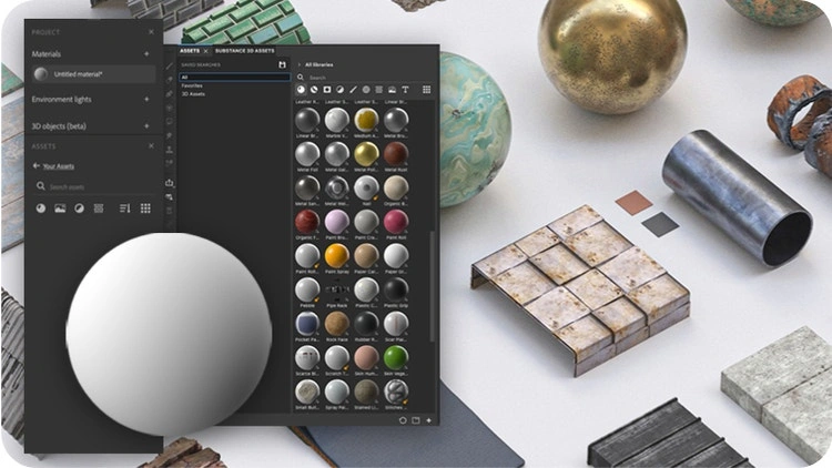 اکانت مجموعه Adobe Substance 3D ساخت متریال PBR واقعگرایانه با اکانت مجموعه Adobe Substance 3D