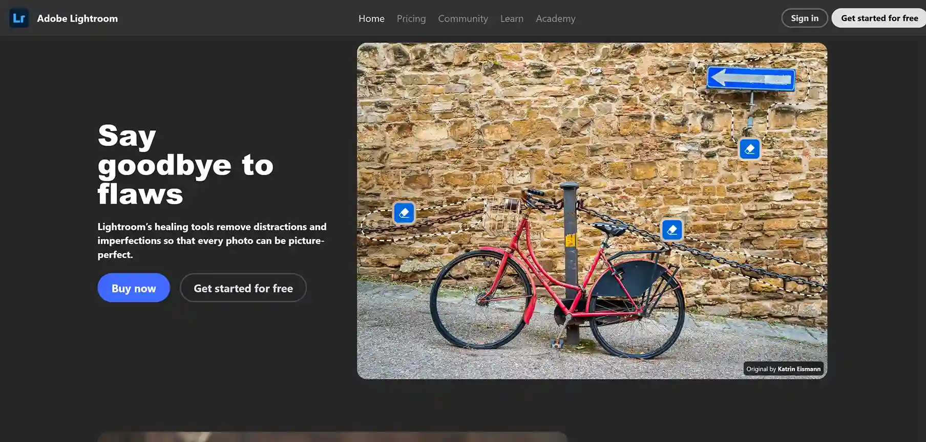 اکانت لایت روم 2025 اسکرین شات صفحه اصلی سایت ادوبی لایت روم برای خرید اکانت ابری 1 ترابایت