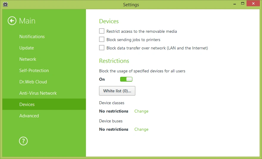 آنتی ویروس دکتر وب Security Space تنظیمات آنتی ویروس دکتر وب Security Space
