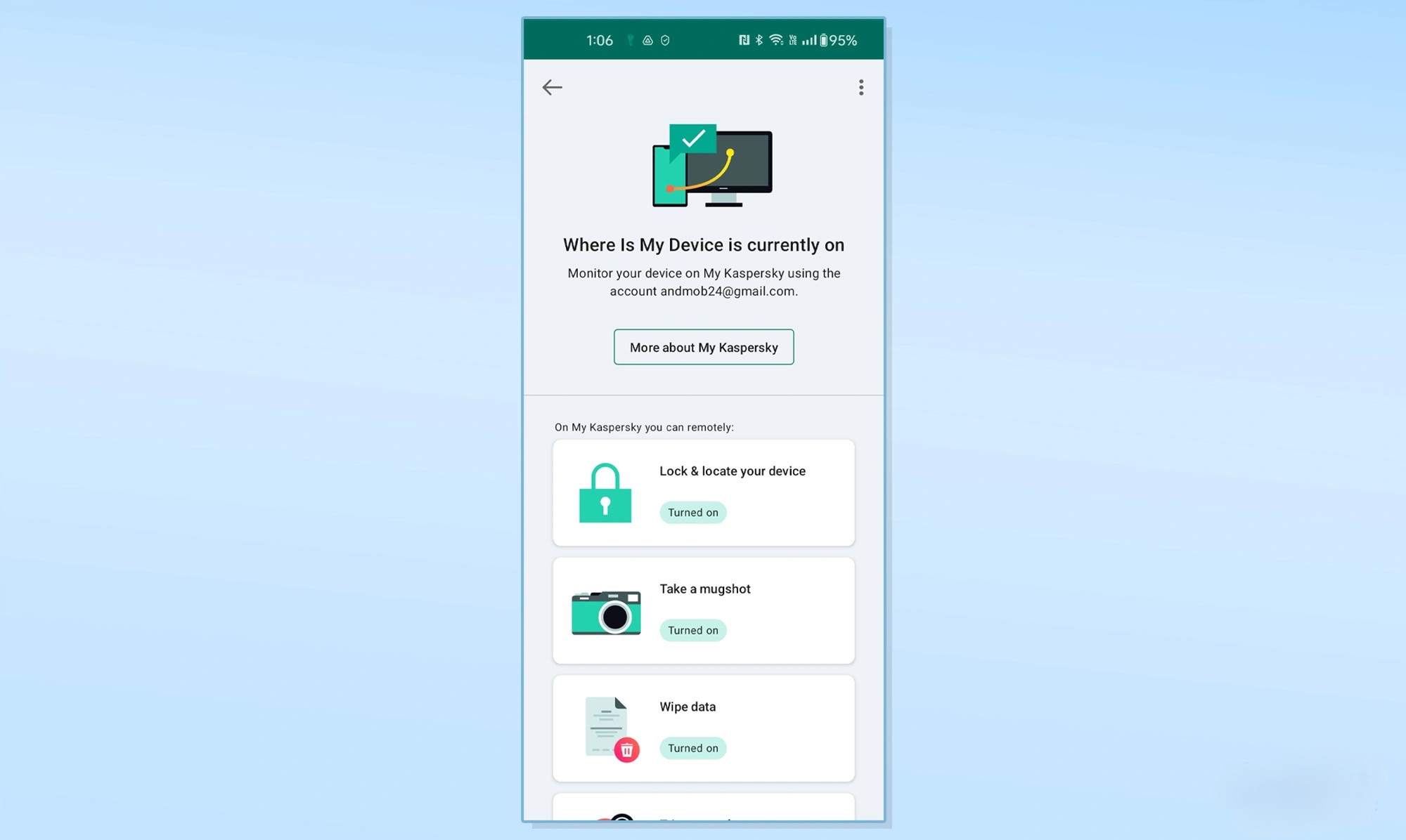 لایسنس کسپرسکی اینترنت سکیوریتی اندروید محیط اپلیکیشن آنتی ویروس کسپرسکی
