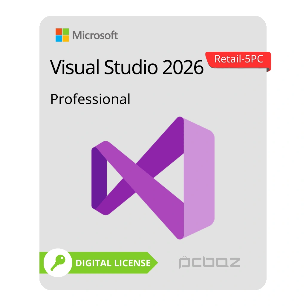 Buy Visual Studio Pro 2026 (Retail-5PC) خرید لایسنس ویژوال استودیو پرو 2026 (Retail-5PC)