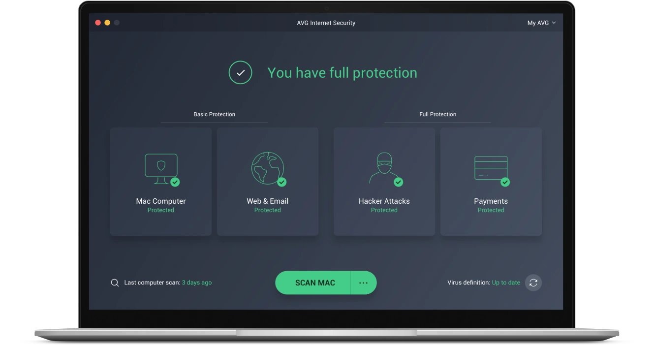 آنتی ویروس AVG Ultimate محیط کاربری آنتی ویروس AVG Ultimate